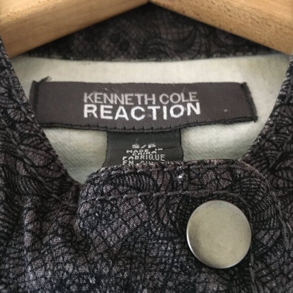 Kenneth Cole Reaction Cotton Paisley & Lace Print Moto Jacket - Picture 9 of 16